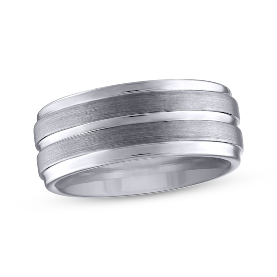 Men's 4.0mm Comfort-Fit Wedding Band in Sterling Silver