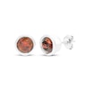 Thumbnail Image 0 of Garnet Solitaire Bezel-Set Stud Earrings Sterling Silver