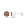 Thumbnail Image 2 of Garnet Solitaire Bezel-Set Stud Earrings Sterling Silver