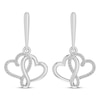 Thumbnail Image 2 of Diamond Intertwined Heart Dangle Earrings 1/8 ct tw Sterling Silver