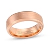 Thumbnail Image 0 of Beveled Edge Wedding Band Rose Ion-Plated Tungsten Carbide 7mm