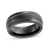 Thumbnail Image 0 of Center Stripe Wedding Band Black Ion-Plated Tungsten Carbide 8mm