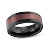 Thumbnail Image 1 of Center Stripe Wedding Band Black & Brown Ion-Plated Tungsten Carbide 8mm