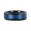 Thumbnail Image 2 of Center Stripe Wedding Band Black & Blue Ion-Plated Tungsten Carbide 8mm