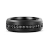 Thumbnail Image 2 of Black Sapphire Beveled Edge Wedding Band Black Tungsten Carbide 8mm