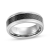 Thumbnail Image 1 of Checker Pattern Wedding Band Tungsten Carbide & Carbon Fiber 8mm