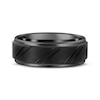 Thumbnail Image 3 of Diagonal Groove Wedding Band Black Tungsten Carbide 8mm