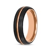 Thumbnail Image 2 of Contrast Channel Wedding Band Black & Rose-Tone Tungsten Carbide 6.5mm