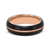 Thumbnail Image 3 of Contrast Channel Wedding Band Black & Rose-Tone Tungsten Carbide 6.5mm