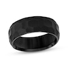 Thumbnail Image 1 of Hammered Wedding Band Black Tungsten Carbide 8mm