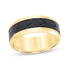 Thumbnail Image 0 of Tired Tread Pattern Wedding Band Yellow & Black Tungsten Carbide 8mm