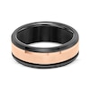 Thumbnail Image 3 of Beveled Edge Wedding Band Black & Rose-Tone Tungsten Carbide 8mm