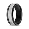 Thumbnail Image 2 of Beveled Edge Wedding Band Black & White Tungsten Carbide 8mm