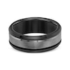 Thumbnail Image 3 of Satin Finish Wedding Band Black & Gray Tungsten Carbide 8mm