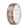 Thumbnail Image 2 of Contrast Channel Wedding Band Brown & White Tungsten Carbide 8mm