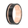 Thumbnail Image 2 of Contrast Channel Wedding Band Black & Rose-Tone Tungsten Carbide 8mm