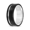 Thumbnail Image 2 of Contrast Channel Wedding Band Black & White Tungsten Carbide 8mm