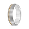 Thumbnail Image 2 of Contrast Channel Wedding Band Gray & Yellow Tungsten Carbide 6.5mm