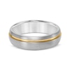 Thumbnail Image 3 of Contrast Channel Wedding Band Gray & Yellow Tungsten Carbide 6.5mm