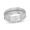 Thumbnail Image 0 of Cable Inlay Beveled Edge Wedding Band Tungsten Carbide & Stainless Steel 8mm