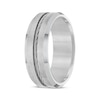Thumbnail Image 1 of Cable Inlay Beveled Edge Wedding Band Tungsten Carbide & Stainless Steel 8mm