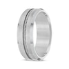 Thumbnail Image 2 of Cable Inlay Beveled Edge Wedding Band Tungsten Carbide & Stainless Steel 8mm