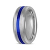 Thumbnail Image 2 of Blue Ceramic Stripe Wedding Band Tungsten Carbide 8mm