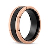 Thumbnail Image 2 of Wedding Band Black & Rose-Tone Ion-Plated Stainless Steel 8mm