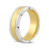 Thumbnail Image 2 of Brick-Edge Wedding Band Stainless Steel & Yellow Ion-Plating 8mm