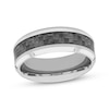 Thumbnail Image 1 of Wedding Band Stainless Steel with Carbon Fiber Inlay 8mm