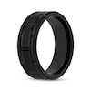 Thumbnail Image 2 of Beveled Brick Wedding Band Black Ion-Plated Tungsten Carbide 8mm