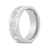 Thumbnail Image 2 of Beveled Brick Pattern Wedding Band White Tungsten Carbide 8mm