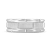 Thumbnail Image 3 of Beveled Brick Pattern Wedding Band White Tungsten Carbide 8mm