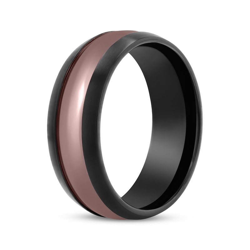 Wedding Band Black & Brown Ion-Plated Stainless Steel 8mm