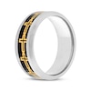 Thumbnail Image 2 of Cross Pattern Wedding Band Stainless Steel & Carbon Fiber 8mm