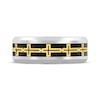 Thumbnail Image 3 of Cross Pattern Wedding Band Stainless Steel & Carbon Fiber 8mm