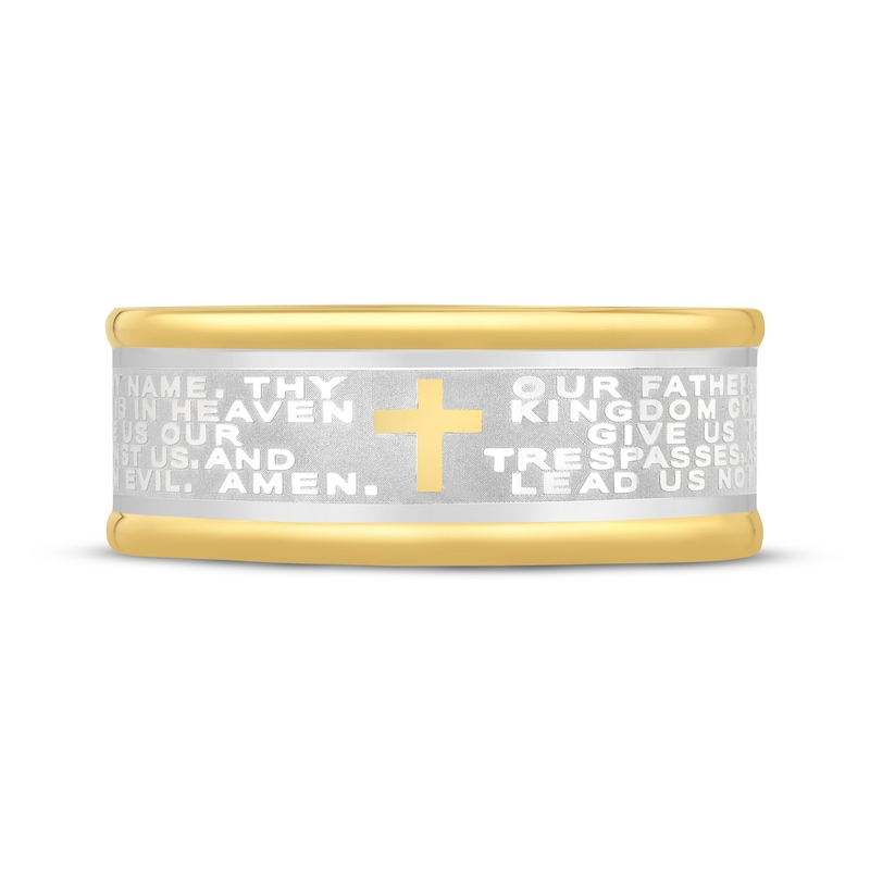 Main Image 3 of The Lord's Prayer Wedding Band Stainless Steel & Yellow Ion Plating 9mm