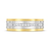 Thumbnail Image 3 of Diamond Brick Pattern Wedding Band 1/10 ct tw Tungsten Carbide & Yellow Ion Plating 8mm