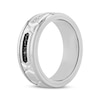 Thumbnail Image 2 of Black & White Diamond Wedding Band 1/8 ct tw Tungsten Carbide & Black Ion Plating 8mm