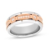 Thumbnail Image 1 of Diamond Wedding Band 1/5 ct tw White & Rose-Tone Tungsten Carbide 8mm