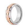 Thumbnail Image 2 of Diamond Wedding Band 1/5 ct tw White & Rose-Tone Tungsten Carbide 8mm