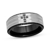 Thumbnail Image 1 of Black Diamond Cross Wedding Band 1/20 ct tw Stainless Steel 8mm