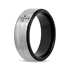 Thumbnail Image 2 of Black Diamond Cross Wedding Band 1/20 ct tw Stainless Steel 8mm