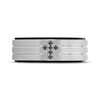 Thumbnail Image 3 of Black Diamond Cross Wedding Band 1/20 ct tw Stainless Steel 8mm