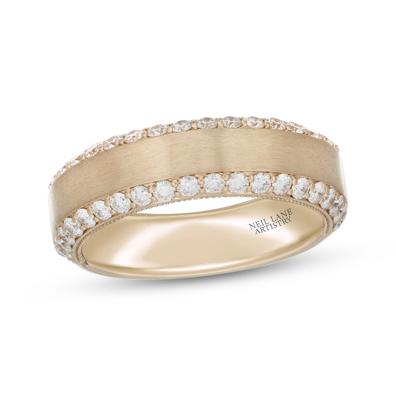 Main Image 1 of Men's Neil Lane Artistry Lab-Created Diamond Wedding Band 1 ct tw 14K Yellow Gold