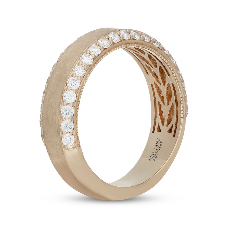 Main Image 2 of Men's Neil Lane Artistry Lab-Created Diamond Wedding Band 1 ct tw 14K Yellow Gold