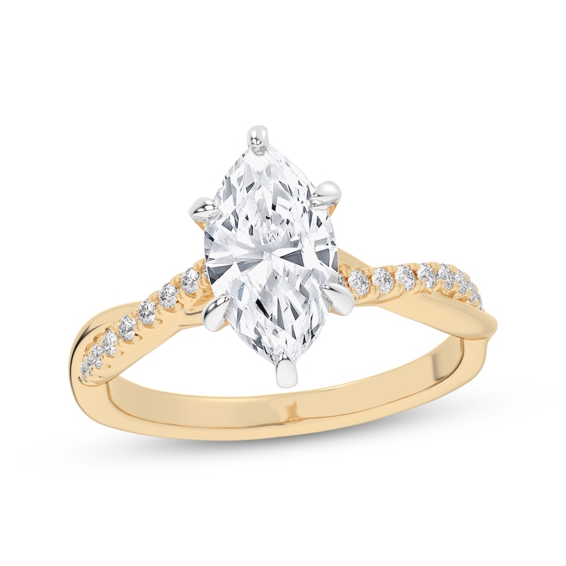 Main Image 1 of Lab-Grown Diamonds by KAY Marquise-Cut Engagement Ring 2-1/6 ct tw 14K Yellow Gold