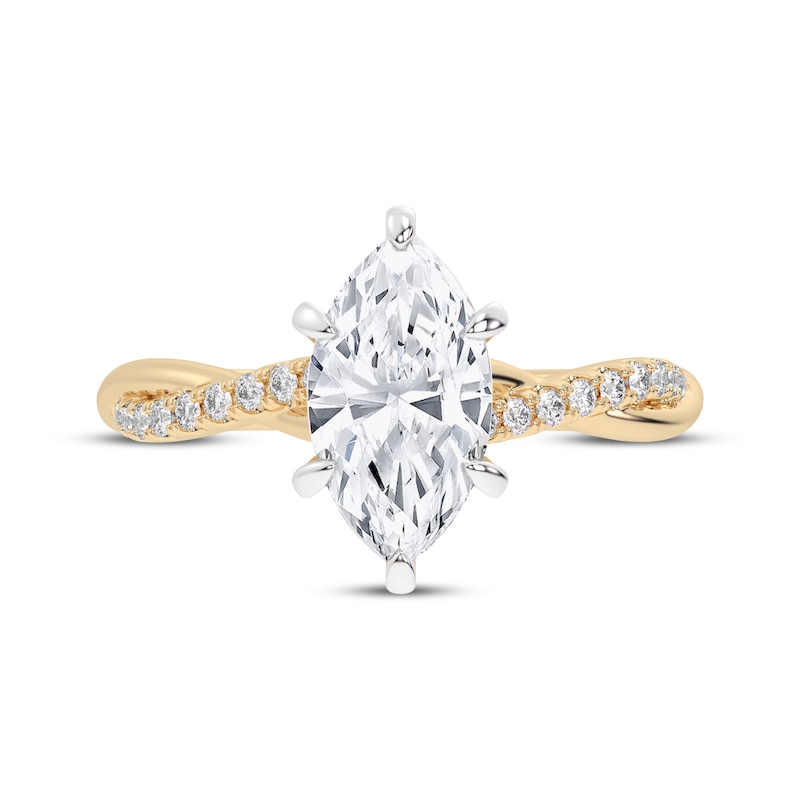 Main Image 3 of Lab-Grown Diamonds by KAY Marquise-Cut Engagement Ring 2-1/6 ct tw 14K Yellow Gold