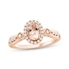 Thumbnail Image 1 of Oval-Cut Morganite & Lab-Grown Diamond Ring 1/5 ct tw 10K Rose Gold