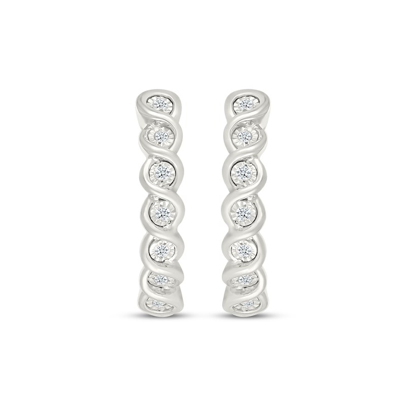 Main Image 2 of Diamond Twist Hoop Earrings 1/10 ct tw Sterling Silver